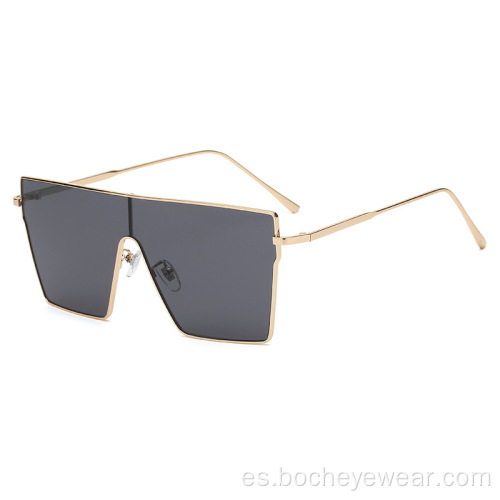 Gafas de sol cuadradas de montura grande de moda europea y americana Gafas de sol de metal combinadas de moda para mujer Gafas de sol para hombre s21021